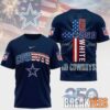 Denver Broncos NFL God America 250 Years Limited Edition 3D T-Shirt