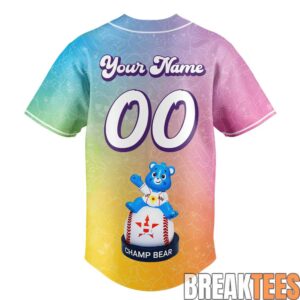 Houston Astros Care Bears Night Custom Baseball Jersey 2