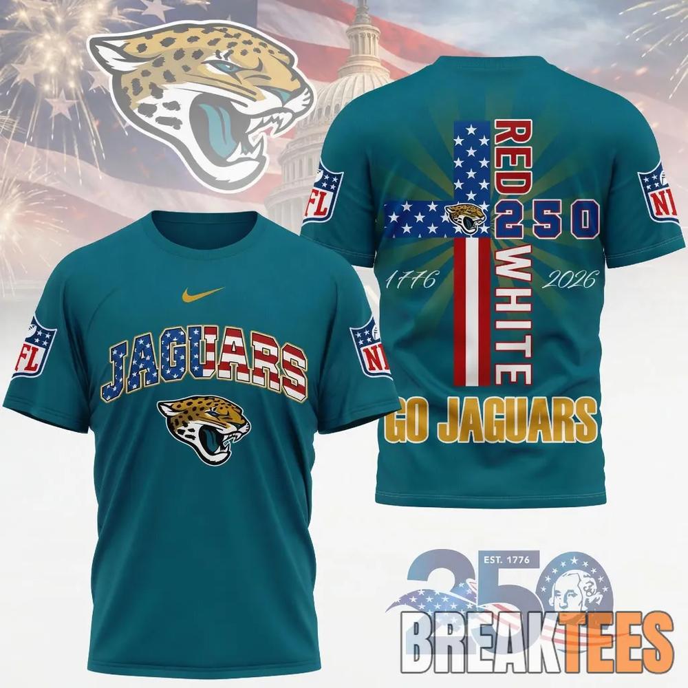 Jacksonville Jaguars NFL God America 250 Years Limited Edition 3D T-Shirt Jacksonville Jaguars NFL God America 250 Years Limited Edition 3D T-Shirt