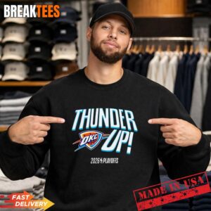 Oklahoma City Thunder Up 2026 NBA Playoffs Basketball Logo T-Shirt 3