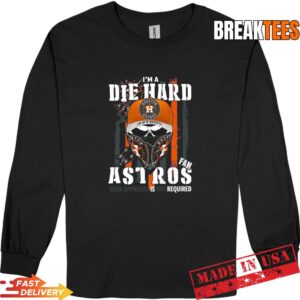Skull Im A Die Hard Houston Astros Baseball Fan Your Approval Is Not Required Us Flag T-Shirt 2