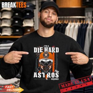 Skull Im A Die Hard Houston Astros Baseball Fan Your Approval Is Not Required Us Flag T-Shirt 3