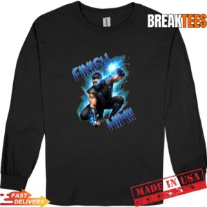 Sub Zero Finish Him Ninja Fighter Blue Energy T-Shirt 2