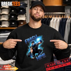 Sub Zero Finish Him Ninja Fighter Blue Energy T-Shirt 3